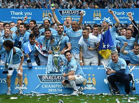 התרגלו לזה... שחקני סיטי והצלחת (gettyimages)