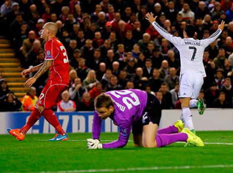 רונאלדו, אחרי השער המדהים באנפילד (gettyimages)
