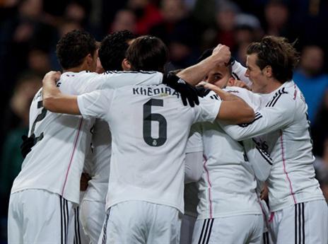 שחקני ריאל חוגגים. ניצחון פירוס (Getty)