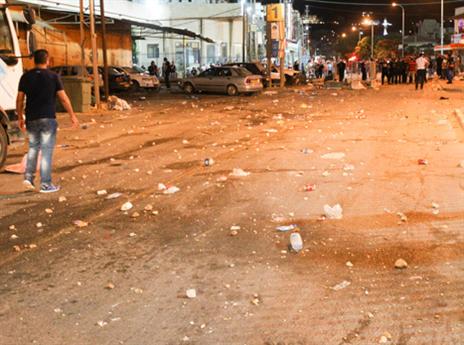 רחובות סכנין לאחר המהומות. בלאגן גדול (צילום: דני מרון)