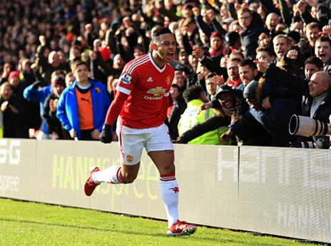 ממפיס דפאיי חוגג אחרי השער (Getty)