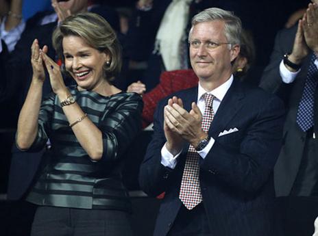 המלוכה הבלגית ביציע. פיליפ ומתילדה (gettyimages)