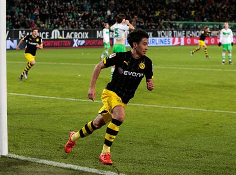 שינג'י קגאווה, רגע אחרי שער הניצחון המטורף (getty)