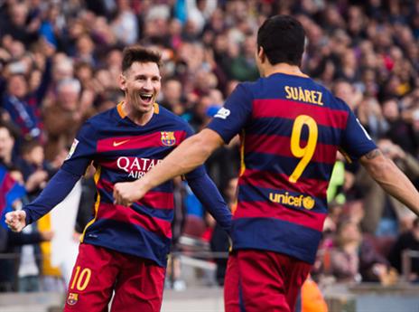 מסי וברצלונה במקום הראשון (gettyimages)