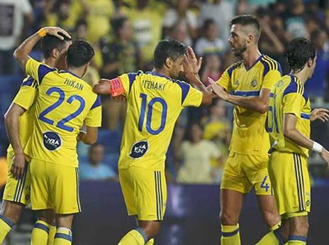 שחקני מכבי ת"א. יחגגו גם מול היידוק? (אלן שיבר)