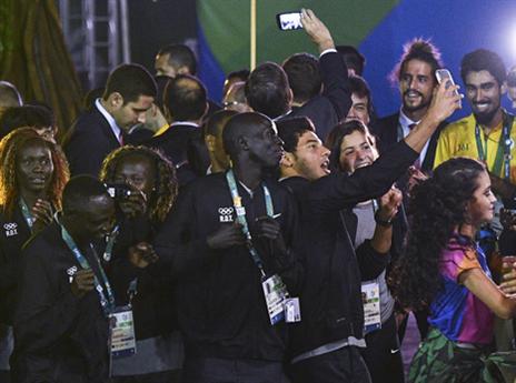 הרגע הכי מרגש. משלחת הפליטים (getty)