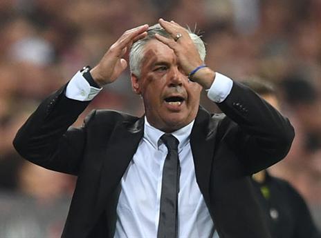 למרות ההצגה, אנצ'לוטי גם מצא ממה להתעצבן (gettyimages)