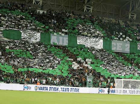 ממשיכים לשבור שיאים. אוהדי מכבי חיפה (צילום: אלן שיבר)