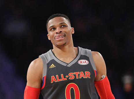 לא היה רחוק מתואר MVP שלישי ברציפות. ווסטברוק (getty)