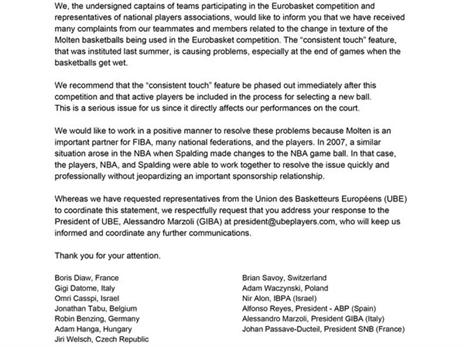 המכתב המלא לפיב"א. על החתום, עומרי כספי ושישה קפטנים נוספים