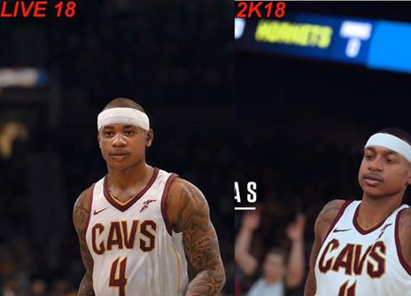 איזאייה תומאס. 2K מימין, LIVE משמאל.