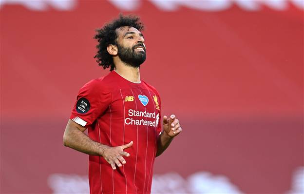סלאח חזר לכר הדשא וחגג שער ובישול (GETTY)