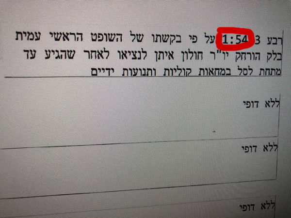 דו"ח המשקיף. ההרחקה ב-1:54 לפני סוף הרבע