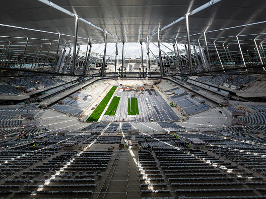 עדיין לא מוכן. אצטדיון טוטנהאם החדש (Getty)