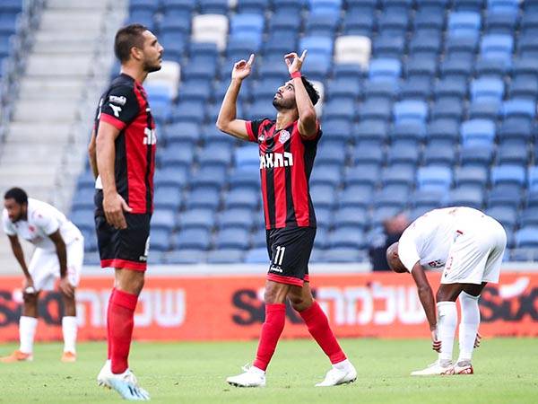 "באנו תוססים וקצביים". זמיר חוגג שער ראשון במשחק (צילום: מאור אלקסלסי)