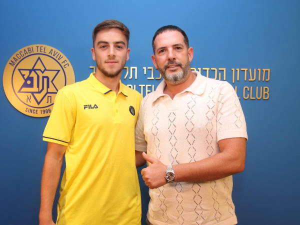 בן הרוש עם סוכנו, שחר גרינברג (מכבי תל אביב)