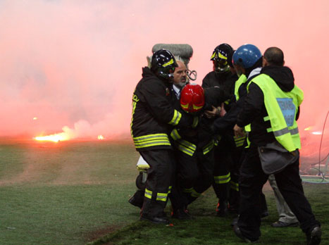 גם כבאי נפצע מפיצוץ חזיז (Gettyimages)