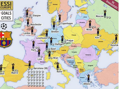 כל הערים בהן כבש באלופות (מסי סטאטס)