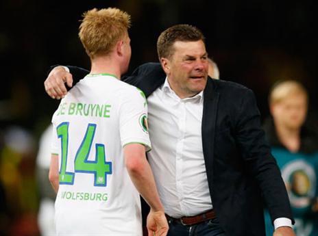 הקינג עם דה ברויין. מקווה שהבלגי יישאר (getty)