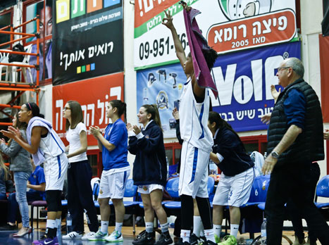 הספסל של הרצליה מאושר (באדיבות מנהלת ליגת אתנה ווינר לנשים בכדורסל)
