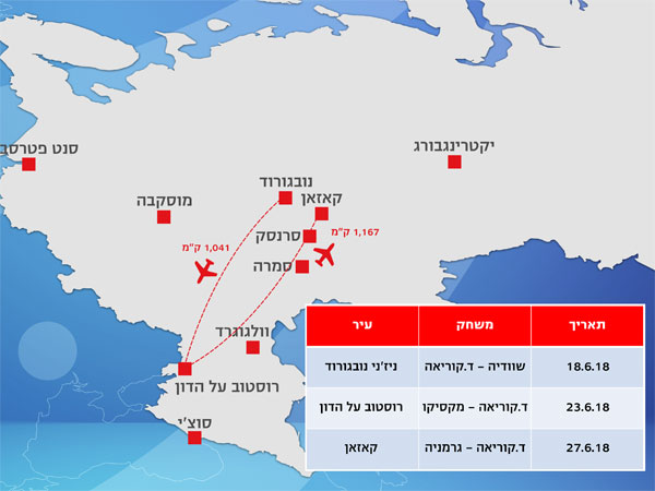 מפת משחקי דרום קוריאה במונדיאל