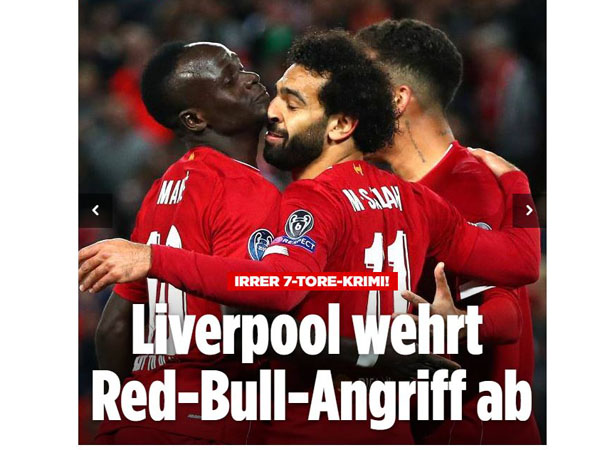 "ליברפול נלחמה בהתקפה של זלצבורג", ב-Bild