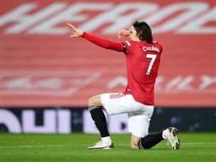 קבאני חוגג את ה-0:1 ליונייטד (Getty)