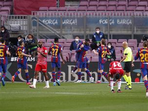 מסי וגריזמן  גרמו לזה להיראות טוב בפתיחה עבור ברצלונה (Getty)