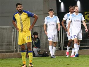 איזה כישלון. הדחה כואבת למכבי ת"א (צילום: דני מרון)