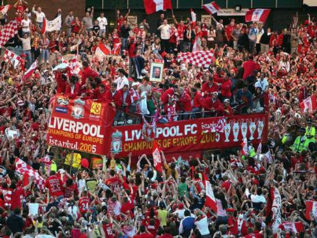 החגיגה האמיתית. כשאלופת אירופה חזרה לליברפול (Getty)
