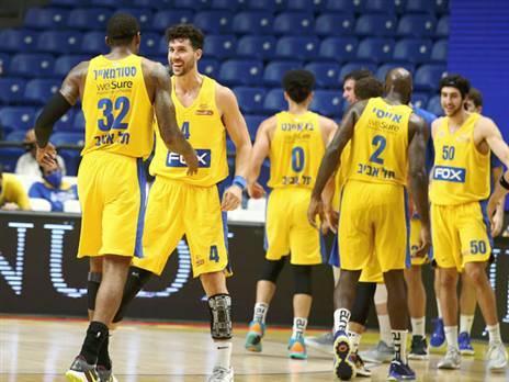 "נראה שהם מכוונים בעיקר ליורוליג". שחקני מכבי ת"א (צילום: אלן שיבר)