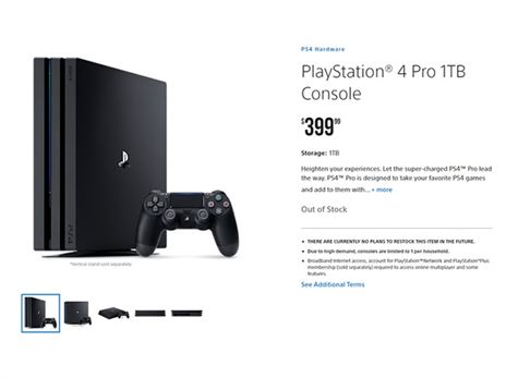 ההודעה כפי שהיא מוצגת באתר סוני העולמי: "לא קיים צפי למלאי חדש בעתיד"