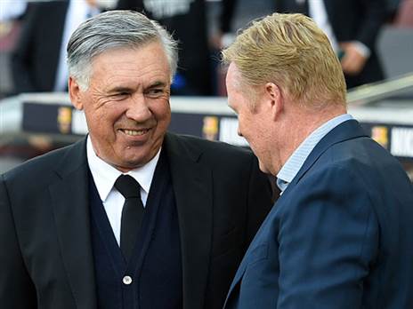 אנצ'לוטי עם קומאן אחרי הקלאסיקו (getty)