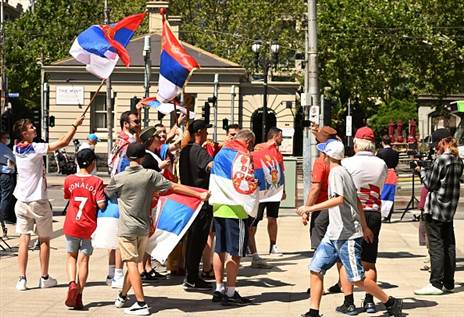 תומכיו של ג'וקוביץ' במלבורן (Getty)