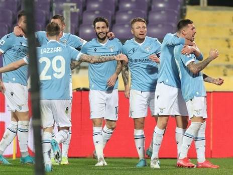 הצהרת כוונות. שחקני לאציו חוגגים (Getty)