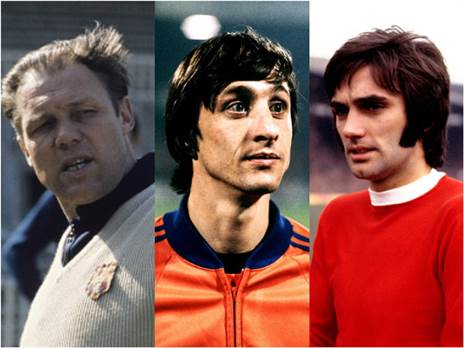 מתים על כדורגל. קרויף, בסט ומיכלס (GETTY)