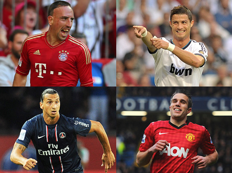 רונאלדו, ריברי, ואן פרסי וזלאטן. נתראה בשמינית (gettyimages)