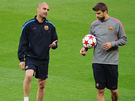 משחקי ריגול? גווארדיולה ופיקה (GETTYIMAGES)