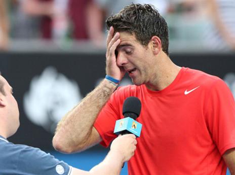 וככה נראה חואן מרטין דל פוטרו אחרי ששיחק בתוך תנור (GETTYIMAGES)