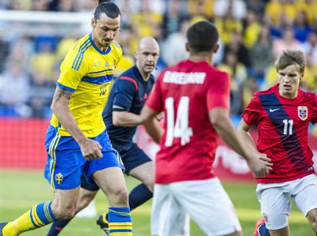 זלטאן ואדגורד, שבדיה מול נורבגיה (gettyimages)