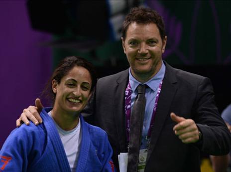 ג'רבי עם המאמן שני הרשקו (הוועד האולימפי)