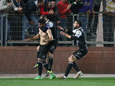 מוסא חוגג אחרי השער השני של סכנין (יוסי שקל)