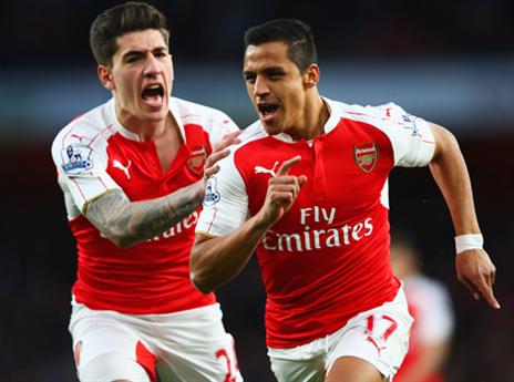 סאנצ'ס וביירין בטירוף. ארסנל במקום השלישי (getty)