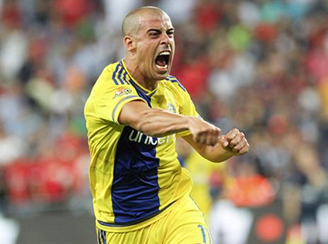 בן חיים חוגג. אוהדי ב"ש לא מתים עליו (צילום: אלן שיבר)