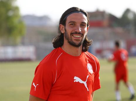 שבתאי התאמן לראשונה עם חבריו החדשים (צילום: לירון מולדובן)