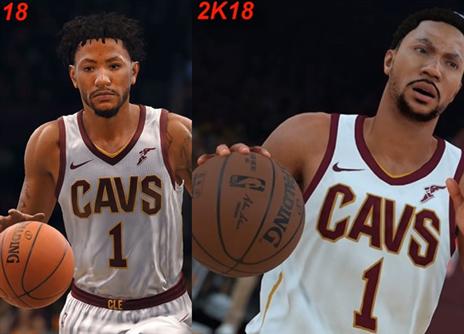 דריק רוז. 2K מימין, LIVE משמאל.