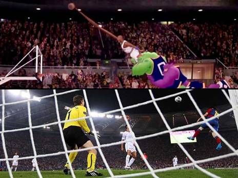 כמו ג'ורדן ב"ספייס ג'אם". מסי ממריא ברומא (Jasper Juinen, Getty)