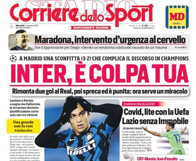 באיטליה לא ריחמו על אינטר. (קוריירה דלו ספורט)
