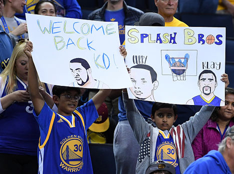 הקהל של גולדן סטייט התגעגע לדוראנט (getty)