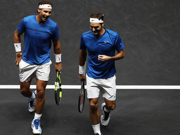 רואים שהם נהנים. פדרר ונדאל (getty)